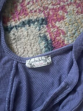 Purple Free People Ribbed Tank Top with Branded Tag
